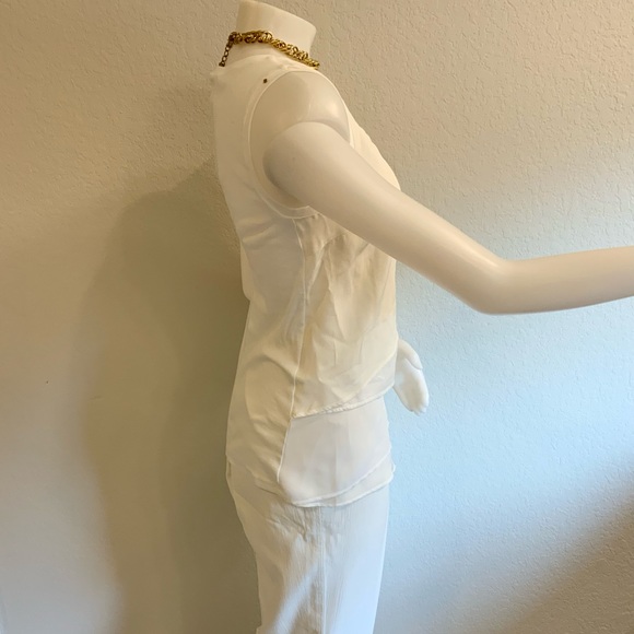 PESERICO White Cotton Silk Layered Top Sz IT42/US6 - Picture 6 of 11